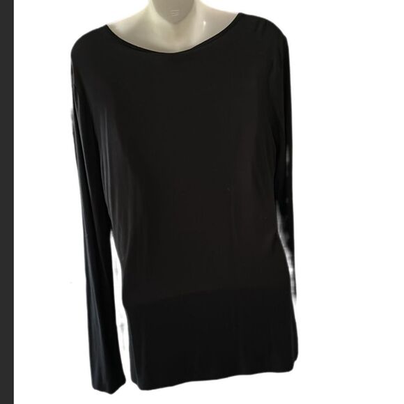 Banana Republic black v-neck top, L - Picture 4 of 7